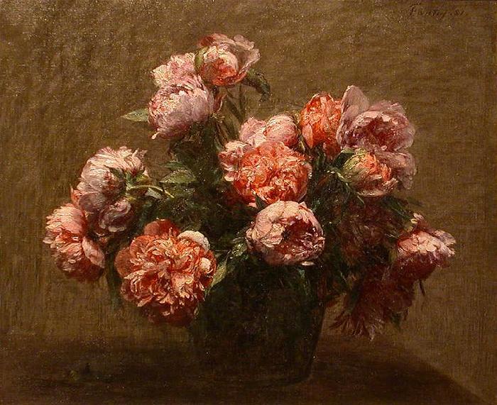 Henri Fantin-Latour Vase of Peonies Sweden oil painting art